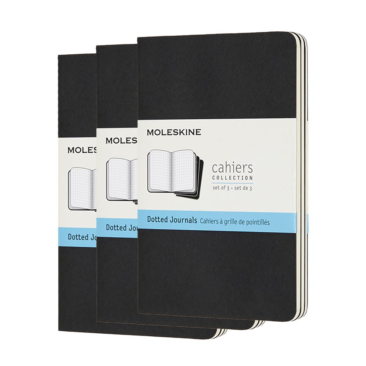 Moleskin Cahier Pocket Dotted Black Journal 3 Pack